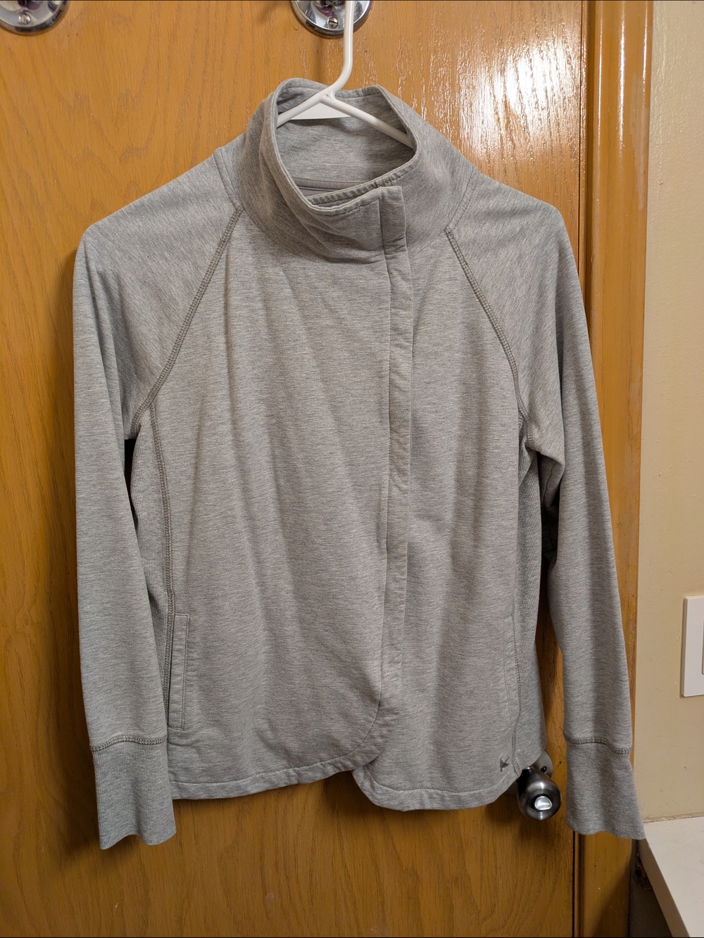 Eddie Bauer Light Gray High Neck Zip Jacket
